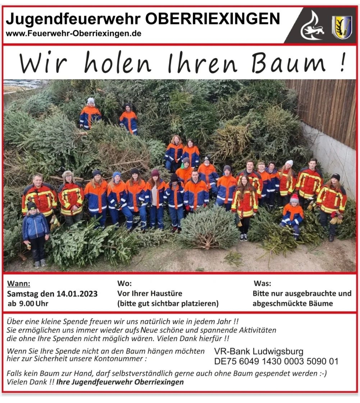 Christbaumsammelaktion 2023